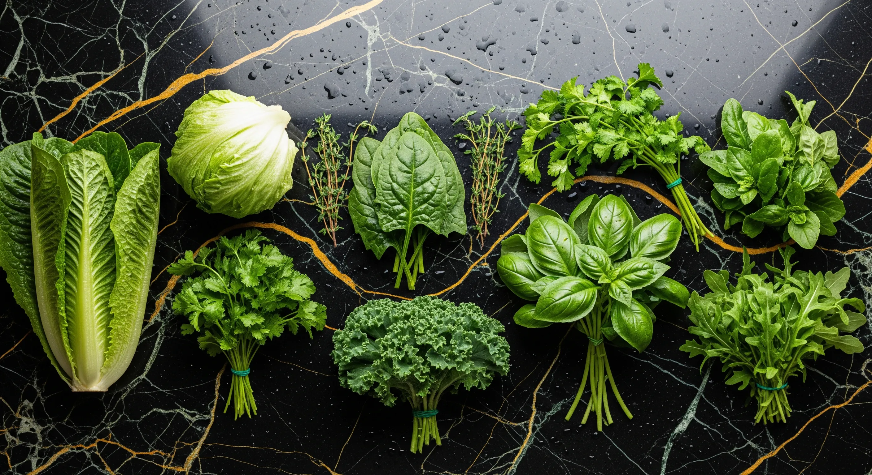 4 ever green banner black marble vegetables